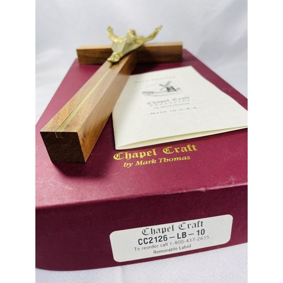 CHAPEL CRAFT by Mark Thomas 10” Walnut Cross Crucifix CC2126-LB-10 Retired Style - Picture 3 of 9